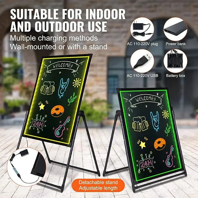 LED Menu Writing Board (Wipe-Clean, Reusable)