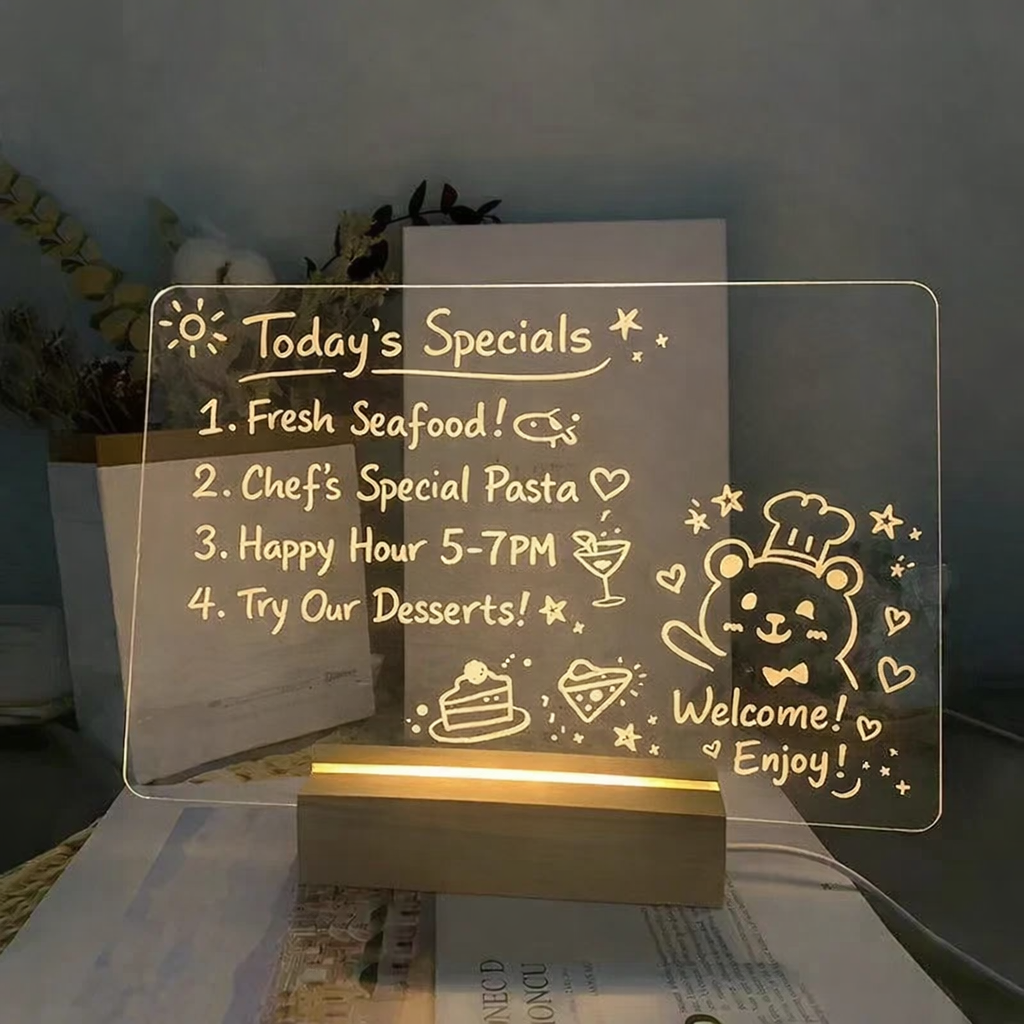 Medium Countertop Board - LED Writing Board Add-On for Small Business Promotions | Cafeboards